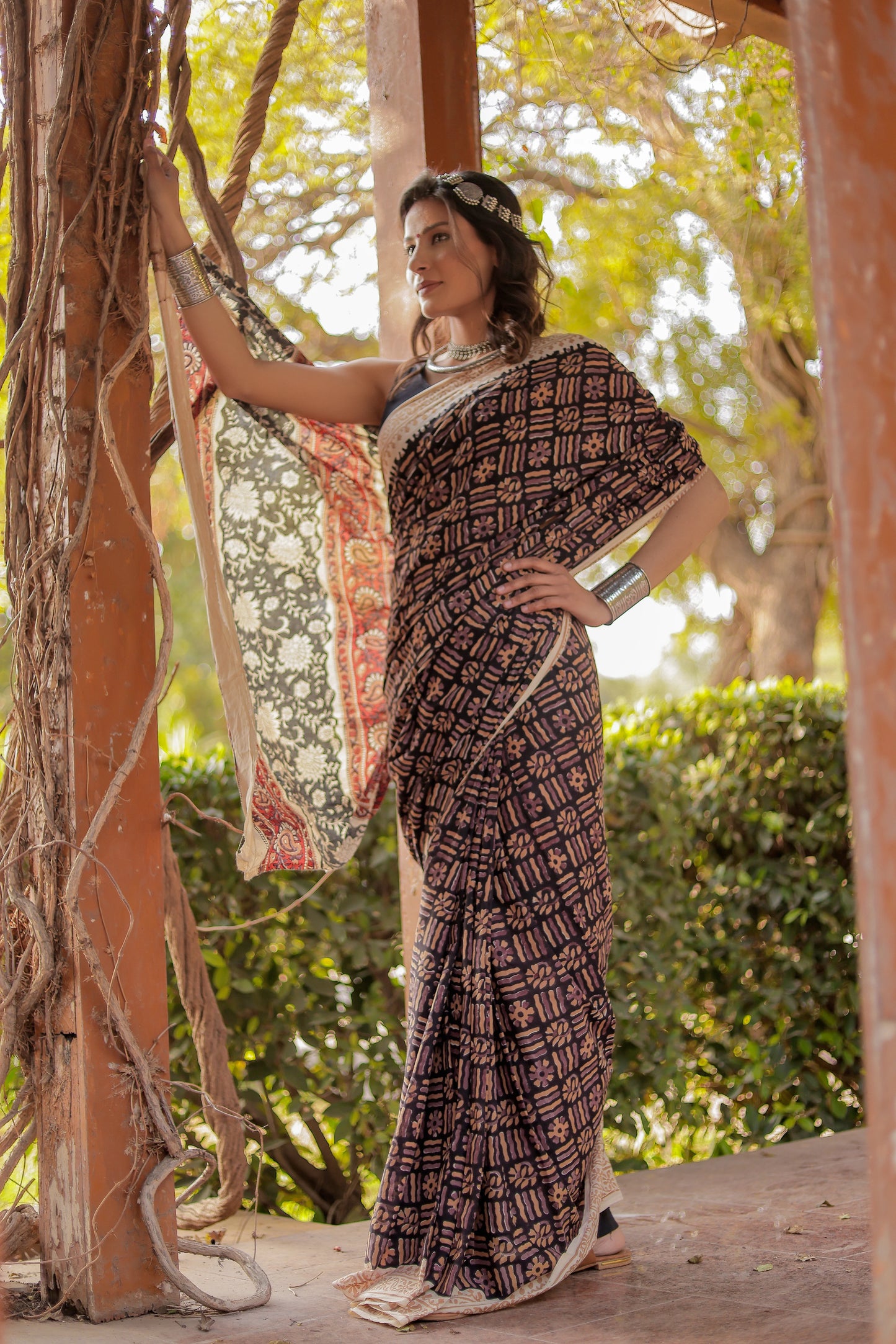 Bagru Block Print Pure Cotton Saree