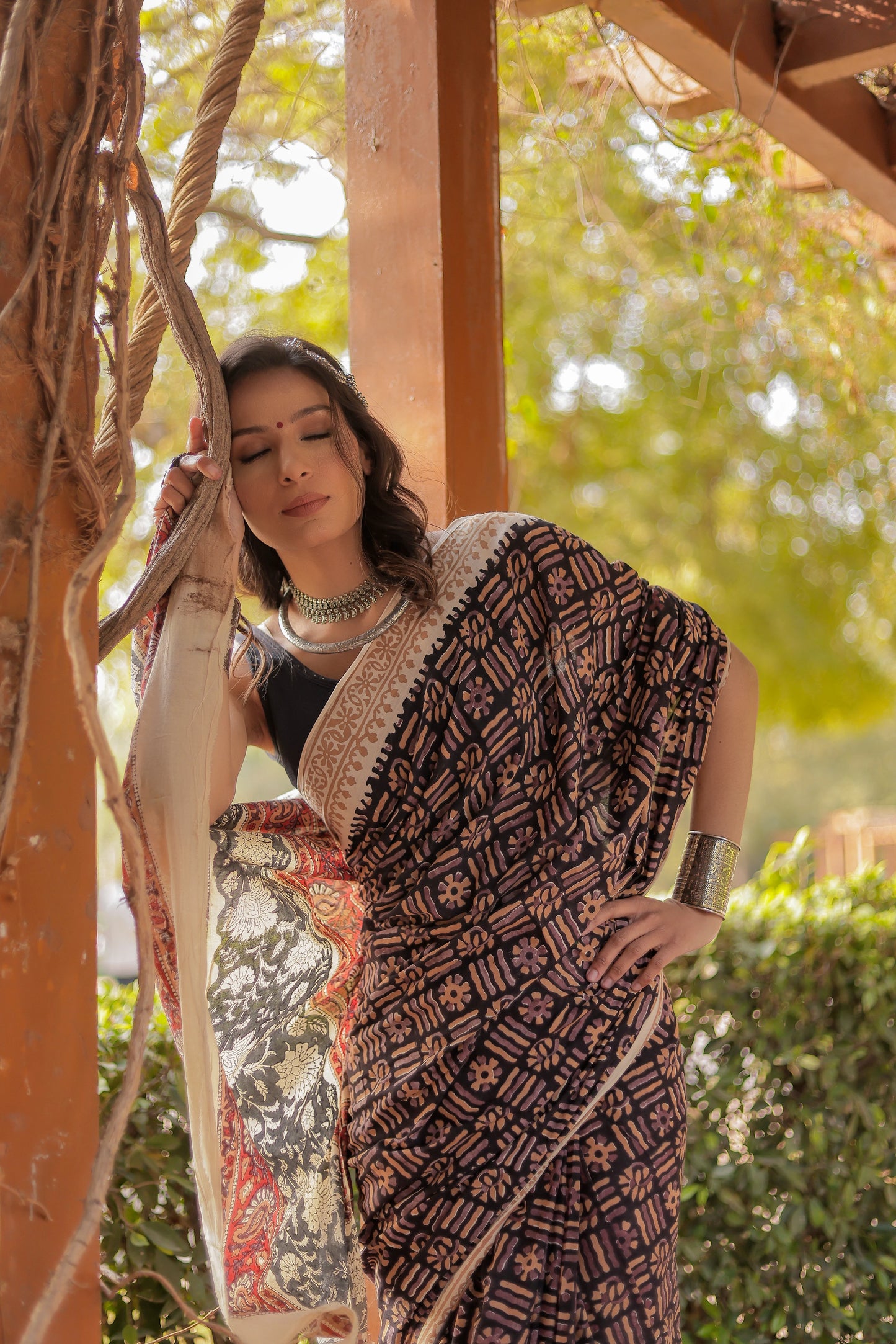 Bagru Block Print Pure Cotton Saree