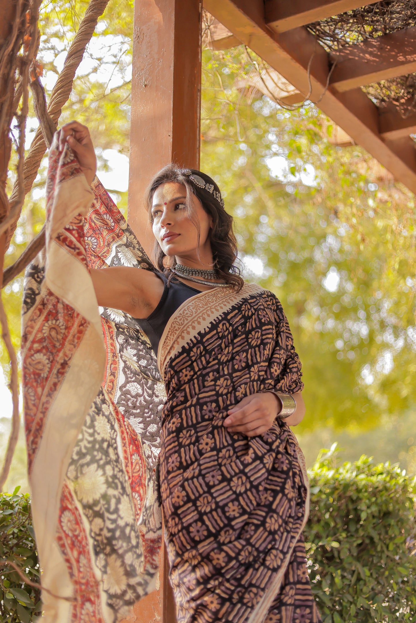 Bagru Block Print Pure Cotton Saree