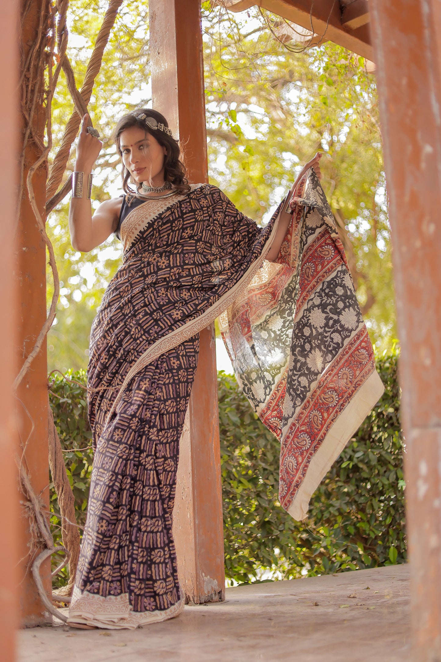 Bagru Block Print Pure Cotton Saree