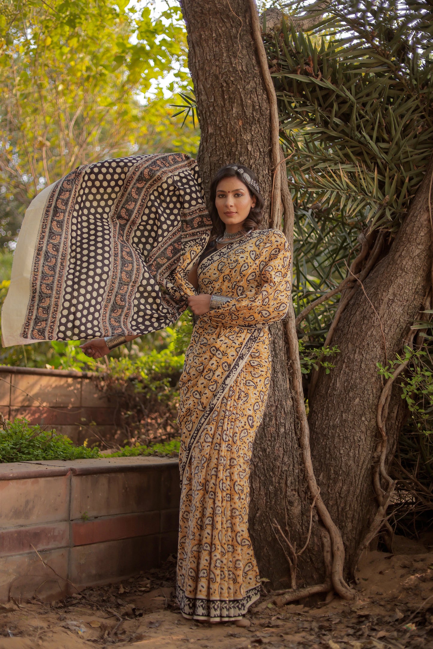 Bagru Bagh Block Print Pure Cotton Saree