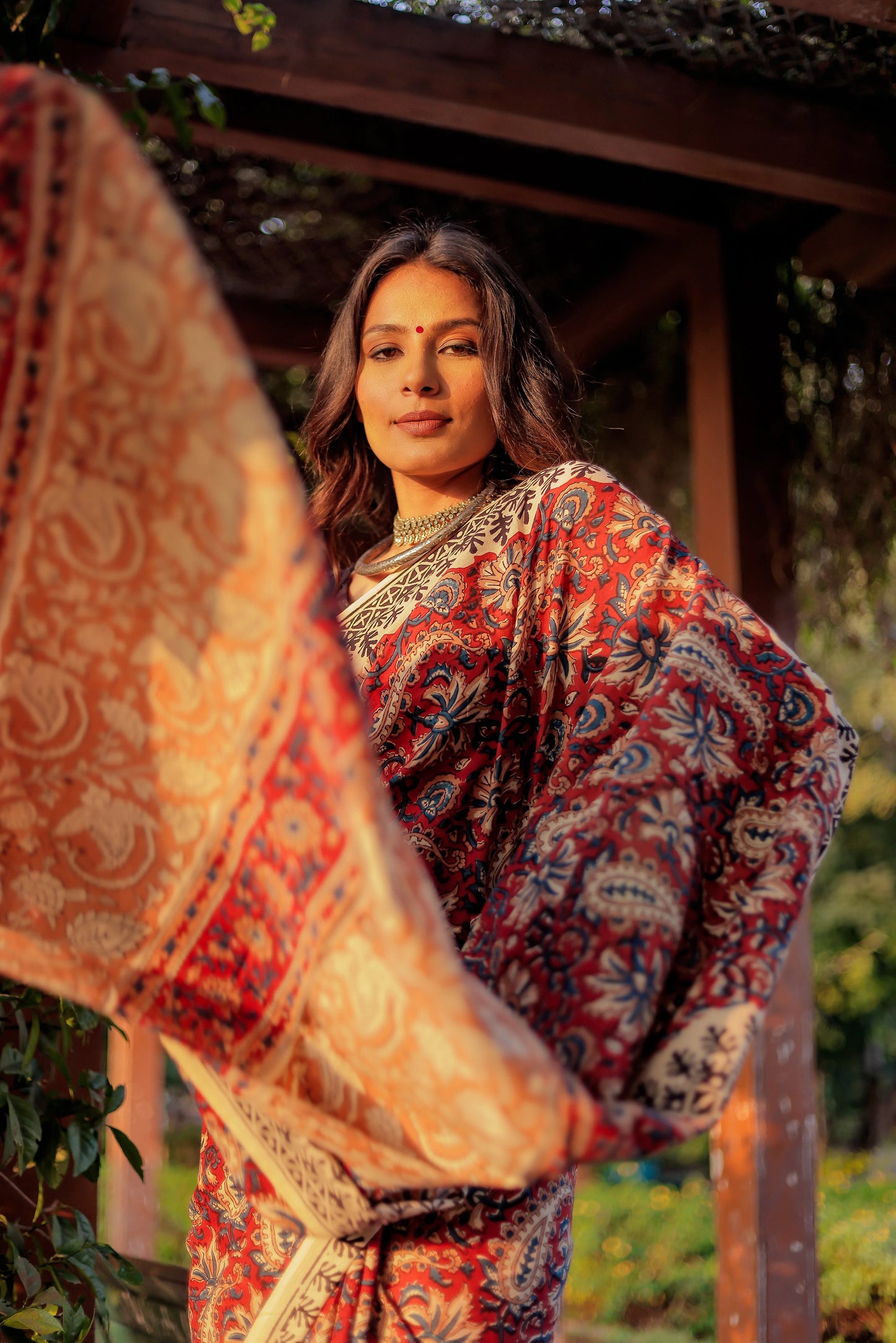 Bagru Jaal Gadh print pure cotton block print saree