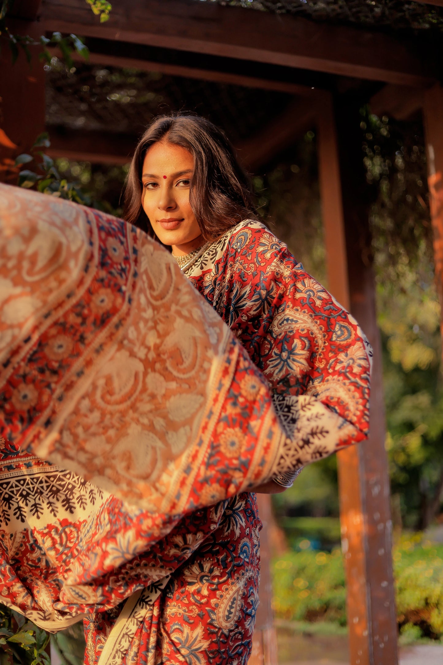 Bagru Jaal Gadh print pure cotton block print saree