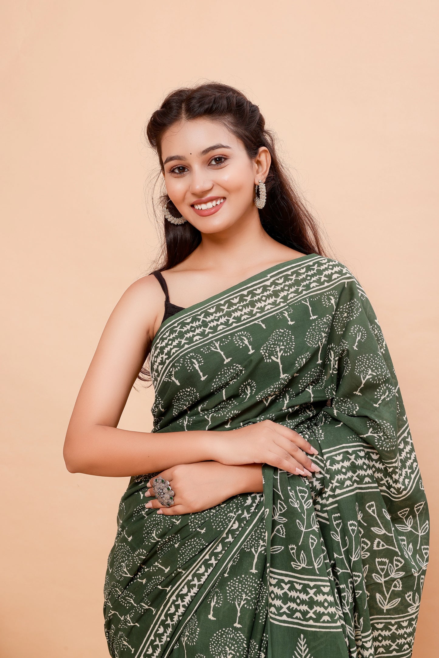 Hand Block Printed Mul Cotton Saree