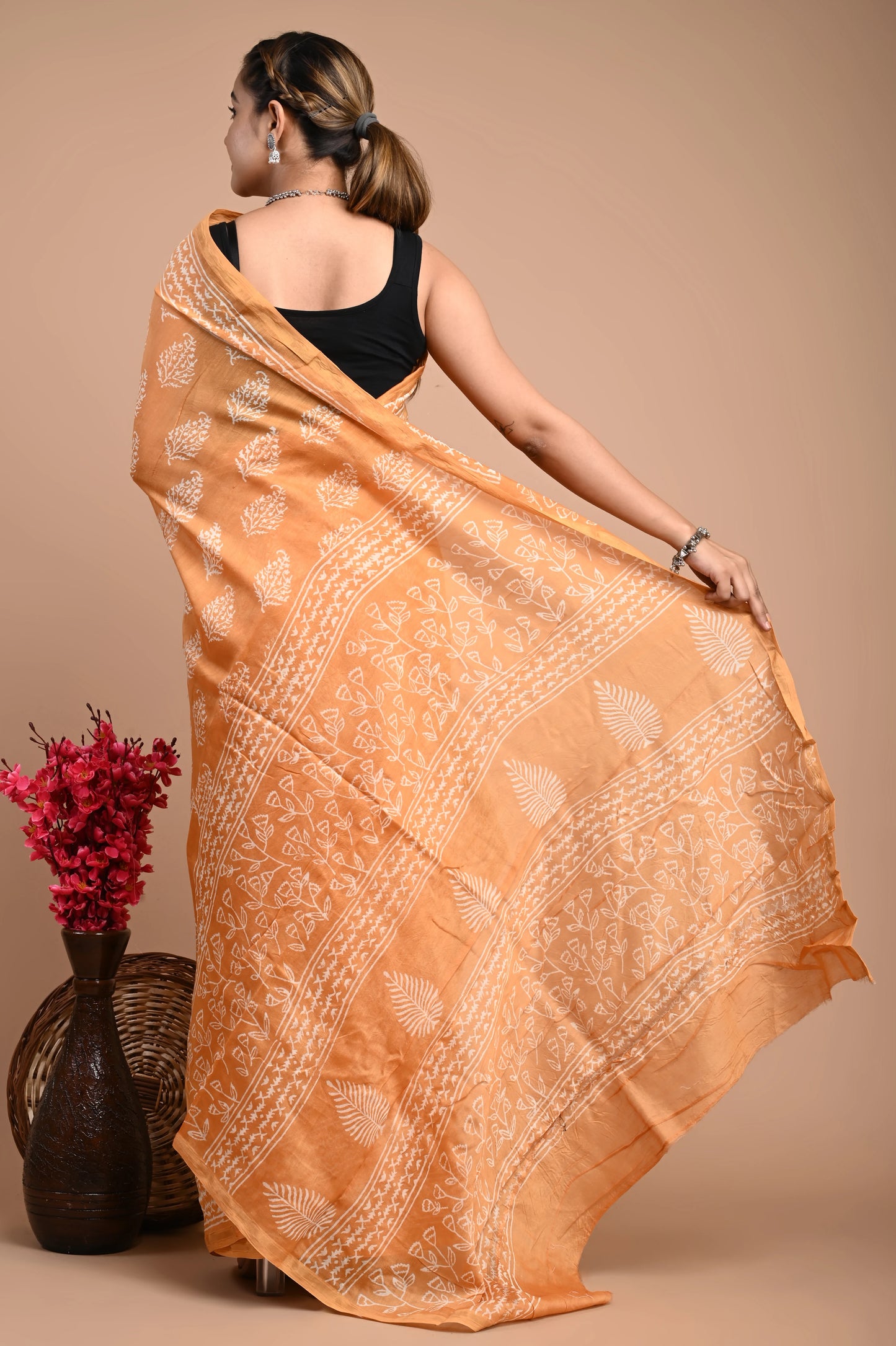Hand Block Printed Chanderi Silk Saree