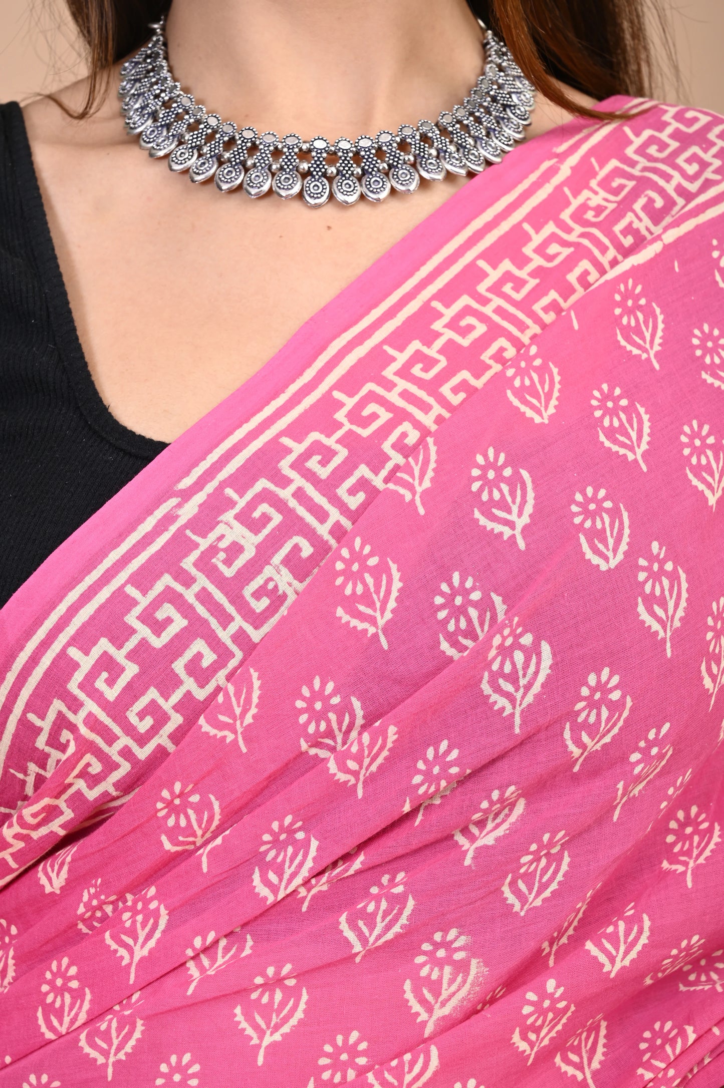 Hand Block Printed Mul Cotton Saree