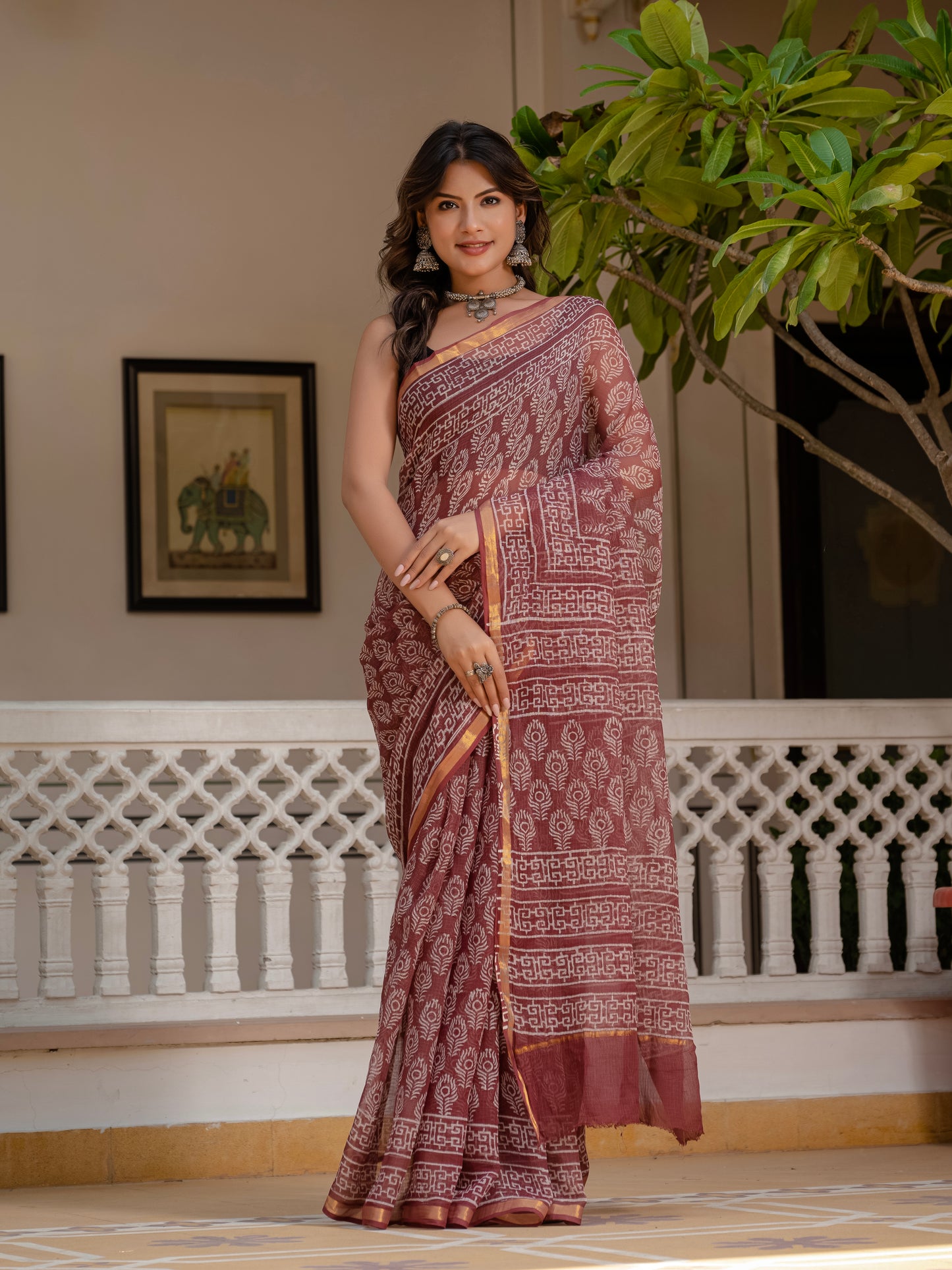 Morpankh pure Kota Doria saree