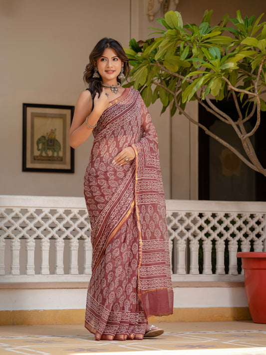 Morpankh pure Kota Doria saree