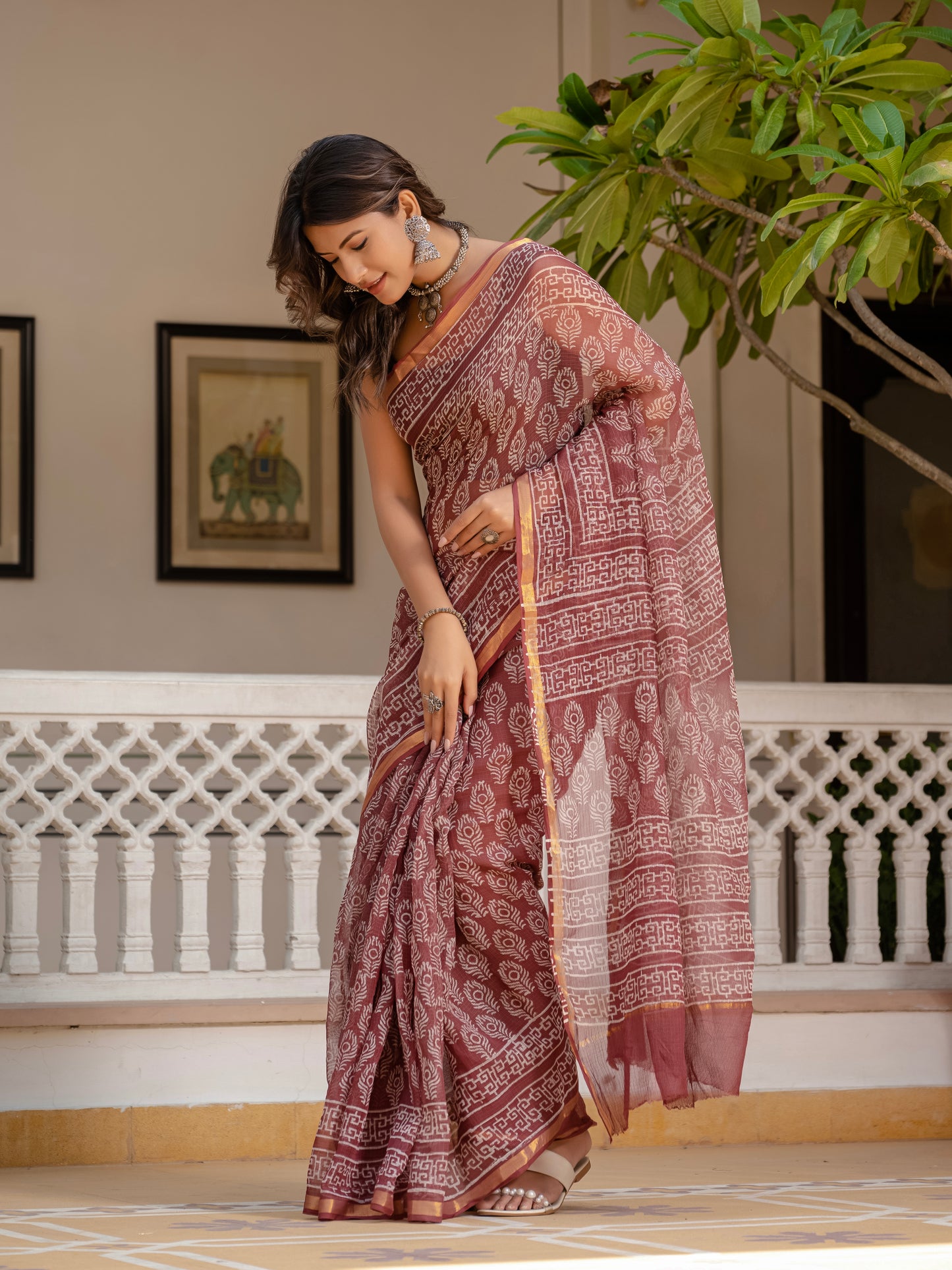 Morpankh pure Kota Doria saree