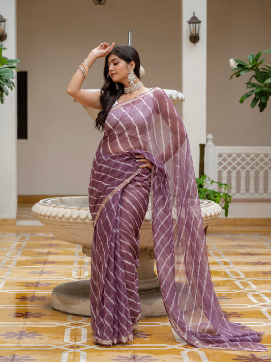 Wine Lehriya Kota Doria saree