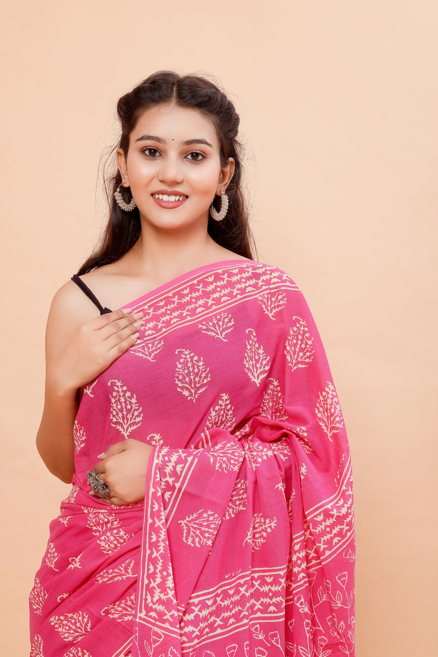 Hand Block Printed Mul Cotton Saree