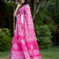 Pink Batik Printed Pure Cotton Saree