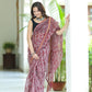 Morpankh Printed Maroon Pure Hand Block printed Kota Doria saree