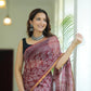 Morpankh Printed Maroon Pure Hand Block printed Kota Doria saree