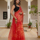 Red Tie & Dye pure Kota Doria saree