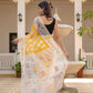 Yellow Lehriya pure Kota Doria saree