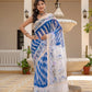 Blue Lehriya pure Kota Doria saree