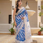 Blue Lehriya pure Kota Doria saree