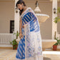 Blue Lehriya pure Kota Doria saree