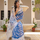 Blue Lehriya pure Kota Doria saree