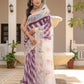 Purple Lehriya pure Kota Doria saree