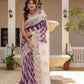 Purple Lehriya pure Kota Doria saree