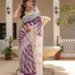 Purple Lehriya pure Kota Doria saree