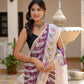 Purple Lehriya pure Kota Doria saree
