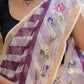 Purple Lehriya pure Kota Doria saree
