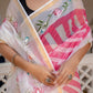 Pink Lehriya pure Kota Doria saree