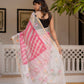 Pink Lehriya pure Kota Doria saree