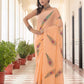 Peach Morpankh Hand painted saree