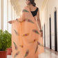 Peach Morpankh Hand painted saree