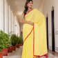 Yellow Tussells Pure Mul Cotton Saree