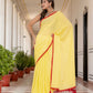 Yellow Tussells Pure Mul Cotton Saree