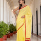 Yellow Tussells Pure Mul Cotton Saree