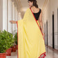 Yellow Tussells Pure Mul Cotton Saree