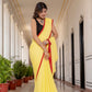 Yellow Tussells Pure Mul Cotton Saree
