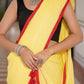 Yellow Tussells Pure Mul Cotton Saree