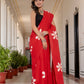 Tomato Red Hand painted saree