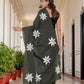Mehandi Green Hand Printed Pure Mul Cotton Saree