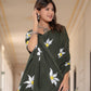 Mehandi Green Hand Printed Pure Mul Cotton Saree
