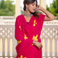 Rani Pink hand painted saree