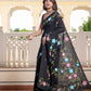 Black beauty hand painted saree