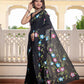 Black beauty hand painted saree