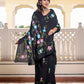 Black beauty hand painted saree