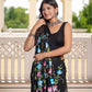 Black beauty hand painted saree
