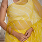 Yellow Lehriya Kota Doria saree