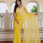 Yellow Lehriya Kota Doria saree