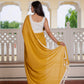Mustard saree with tussells
